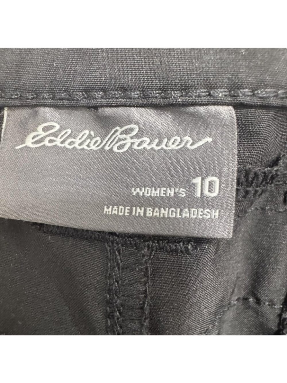 Eddie Bauer Pants Womens 10 Black Microfiber Cargo Convertible Stretch Travel - Picture 7 of 10